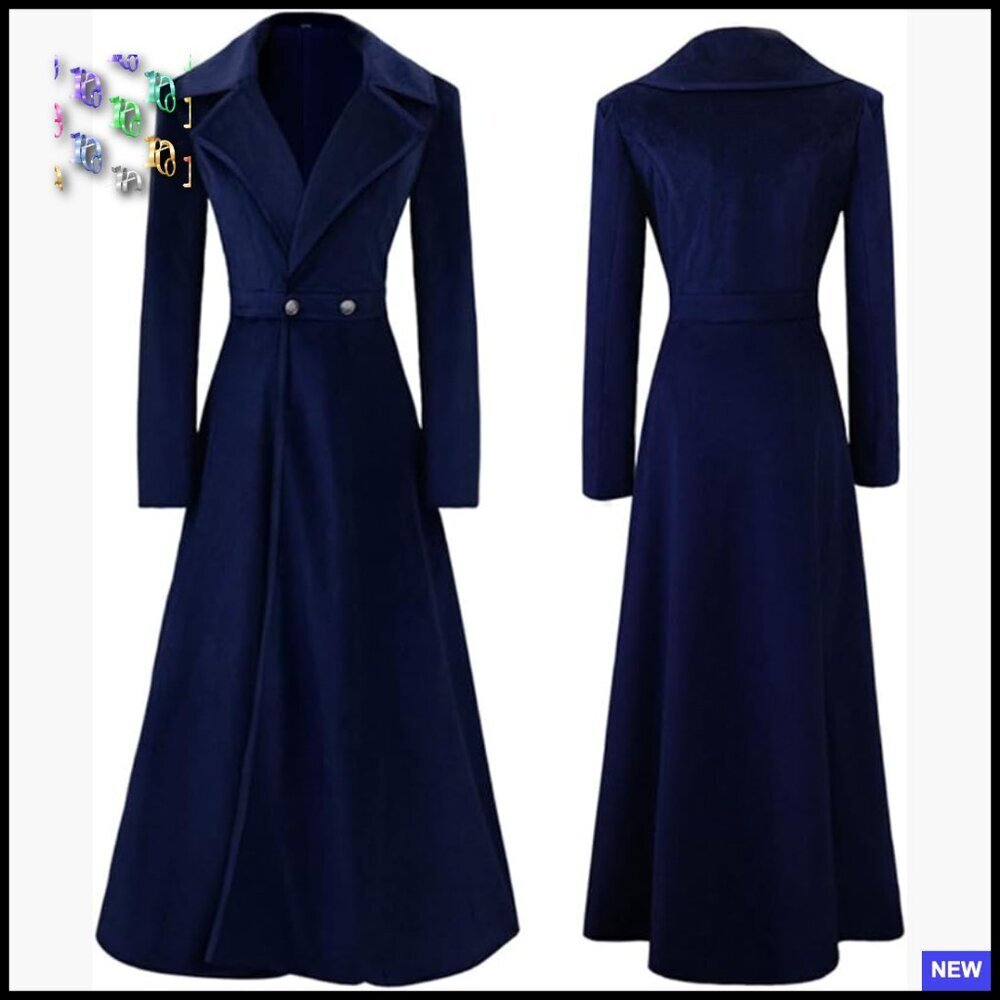 Victorian Steampunk Trench Coat Gothic Medieval Vintage Long Tailcoat Double